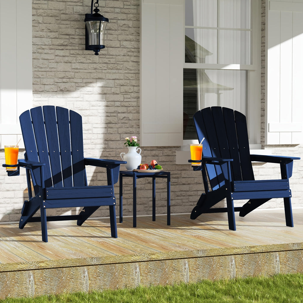 Folding Adirondack Chair with Cup Holder – HDPE All-Weather Outdoor Patio Chair — image 4