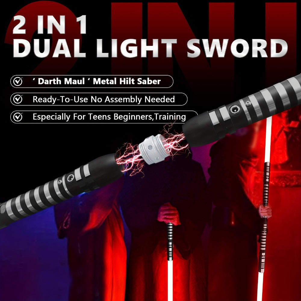 Light Up Dueling Saber 78" with 16 Color Lights & 3 Movie Sounds, 2-in-1 Dark Phantom Sword Single or Double Player — image 4