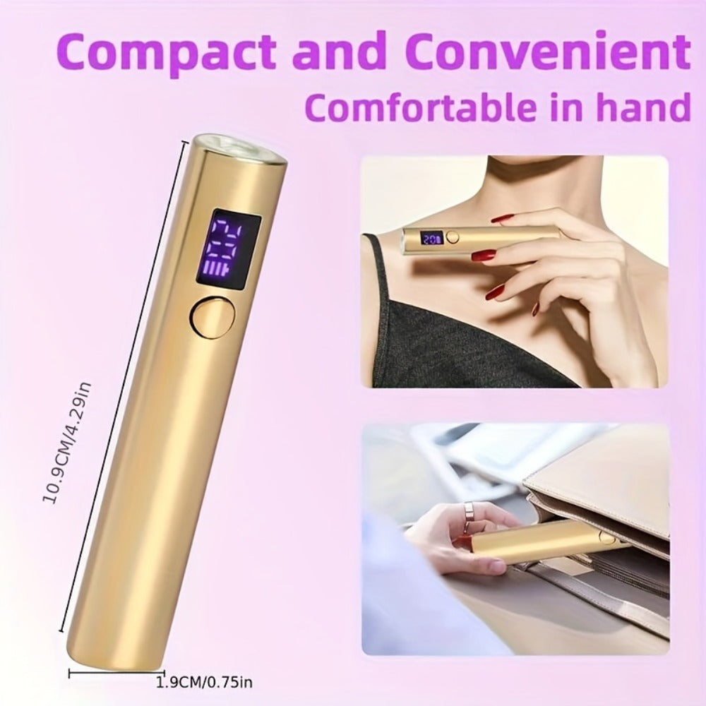 UV LED Nail Lamp Pen-Shape Cordless Rechargeable 365+405nm Gel Polish Curer – Portable Mini Nail Dryer with 2 Timer Modes 20s