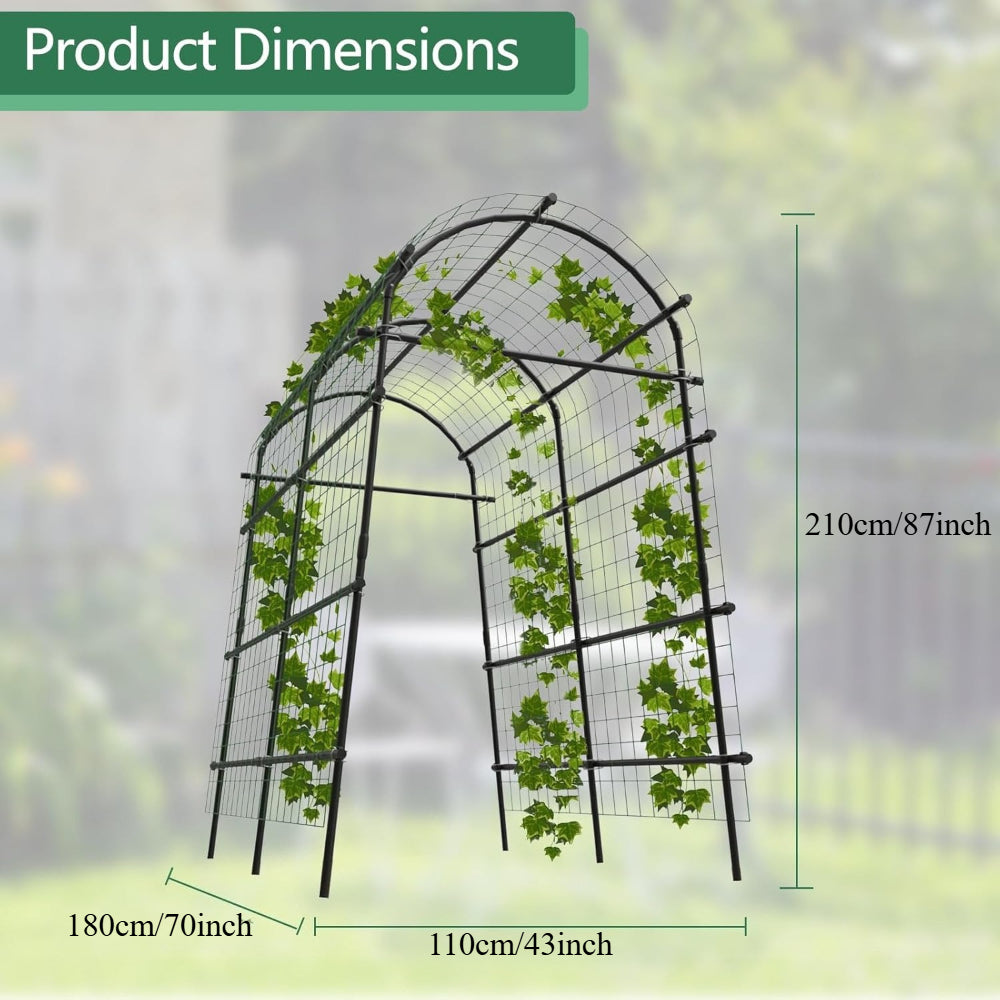 Garden Trellis with Seven-Foot Arch and PE-Coated Steel Frame, Climbing Plant Support for Vegetable Beds — image 6