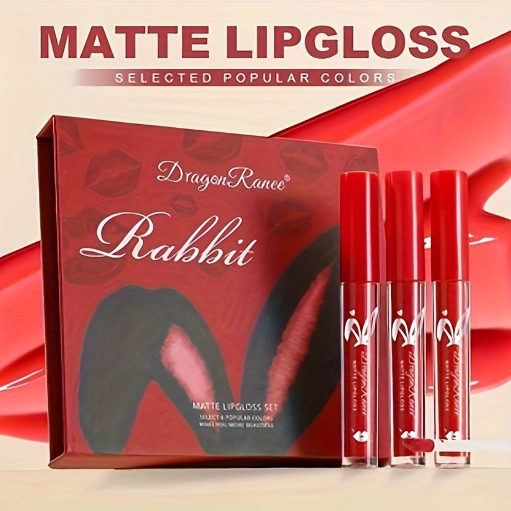 Red Lip Glaze Gift Set 6pcs in Elegant Box, Smudge-Proof Glazed Finish, Smooth Paste Formula — image 6