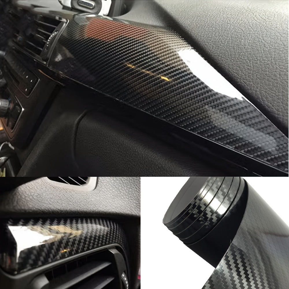 5D Carbon Fiber Vinyl Wrap 50cm x 300cm – Self-Adhesive Car Interior Decor Film, UV Protection, Scratch-Resistant, Dashboard 