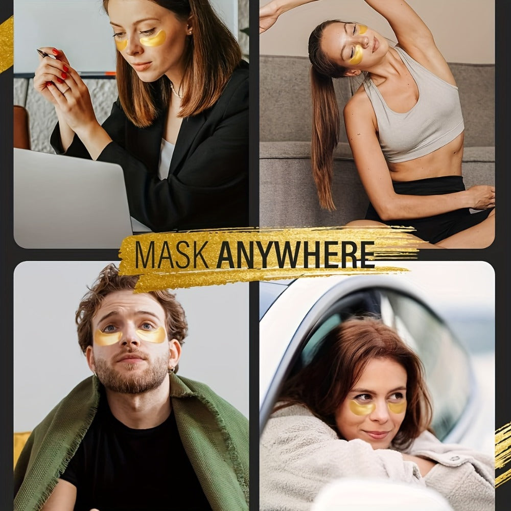 Golden Under-Eye Mask Set with 25 Pairs of Individually Packed Gold Gel Patches in a Black-and-Gold Box — image 6