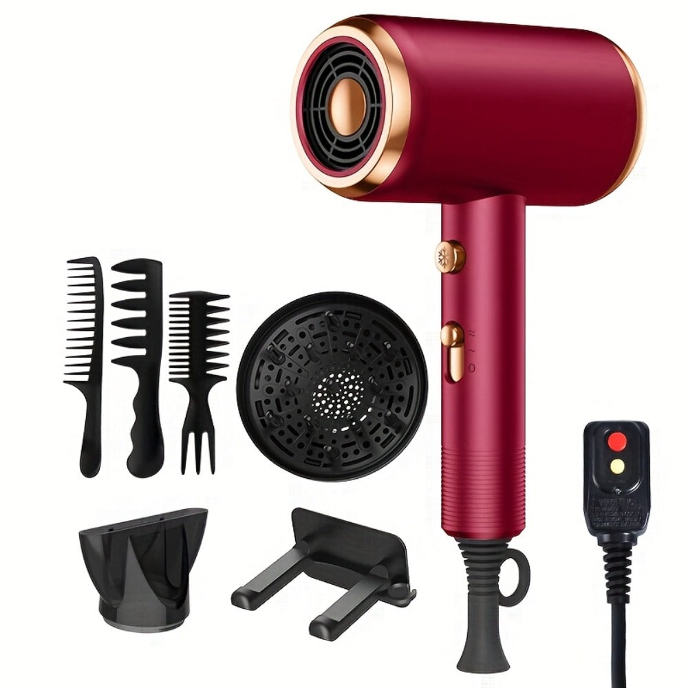 Ionic Hair Dryer 1600W with Diffuser Concentrator Nozzle 2 Speed 3 Heat Settings Cool Shot, for Home, Travel and Salon Hair S
