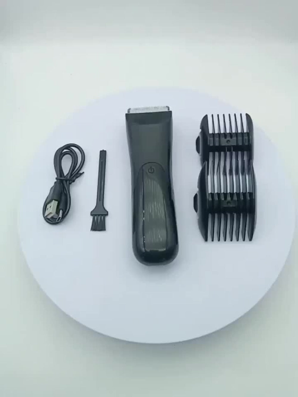 V-Shaped Ceramic-Blade Body Hair Trimmer with LCD Display, USB Cable, Guide Combs and Six Finish Options — image 14