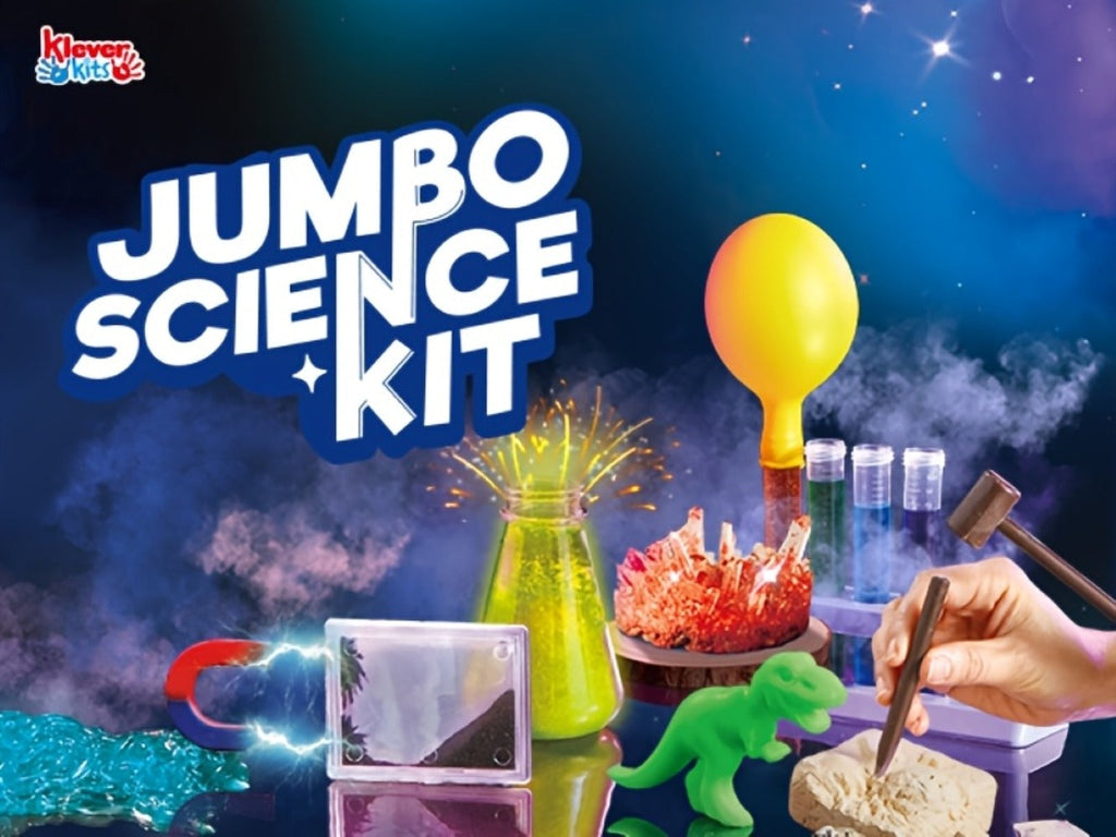 Jumbo Science Kit for Kids 130+ Experiments, STEM Chemistry Set with Crystal Growing Glowing Bulb Fossil Dig Soap Making — im