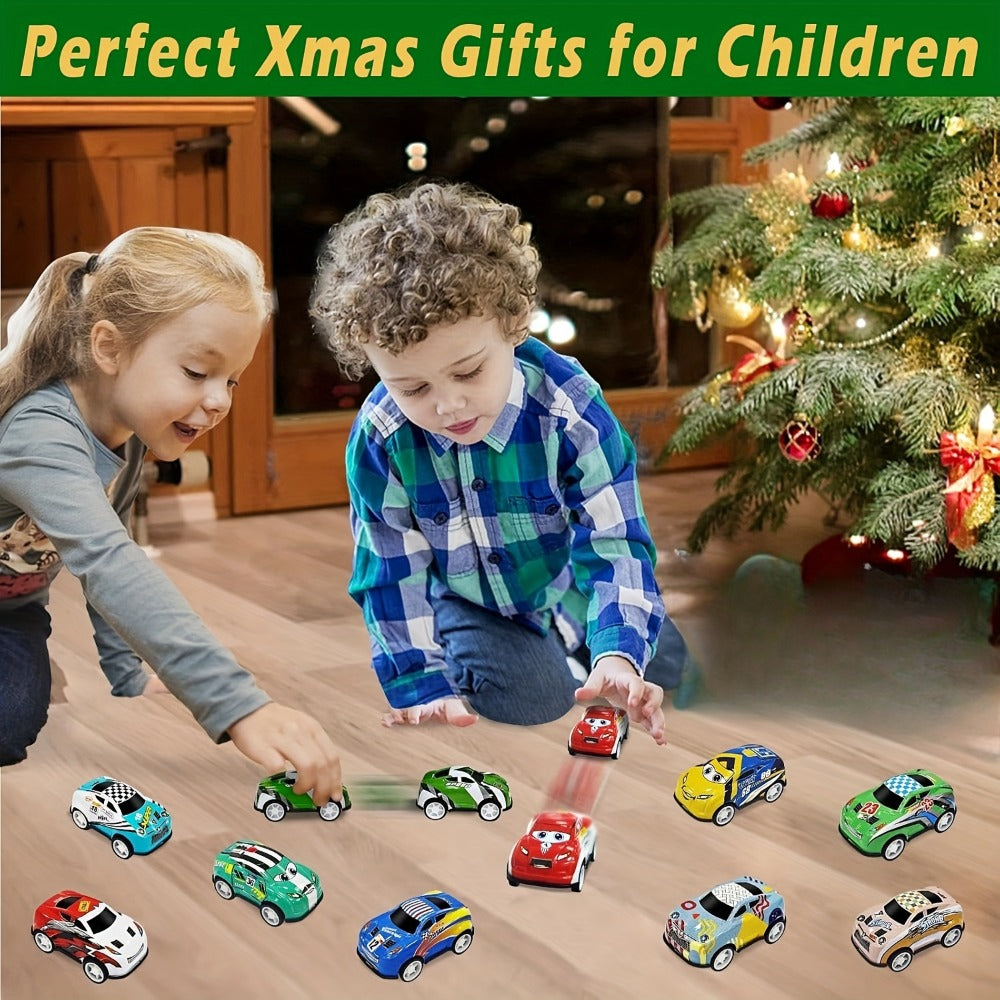 56 Pcs Mini Die-Cast Metal Car Set with 2 Stunt Cars, Play Mat & Storage Box - Friction Pull Back Toy Cars for Kids Boys Girl
