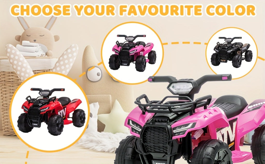 6V Kids Ride On ATV 4-Wheeler Quad Electric Toy Car for Toddlers 18-36 with the Listed Color, Size or Set Options for Everyda