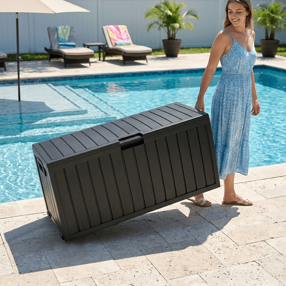 Deck Box Outdoor, Lockable Pool Patio Garden Tool Storage for Garden, Patio and Yard Use, with the Listed Configuration — ima