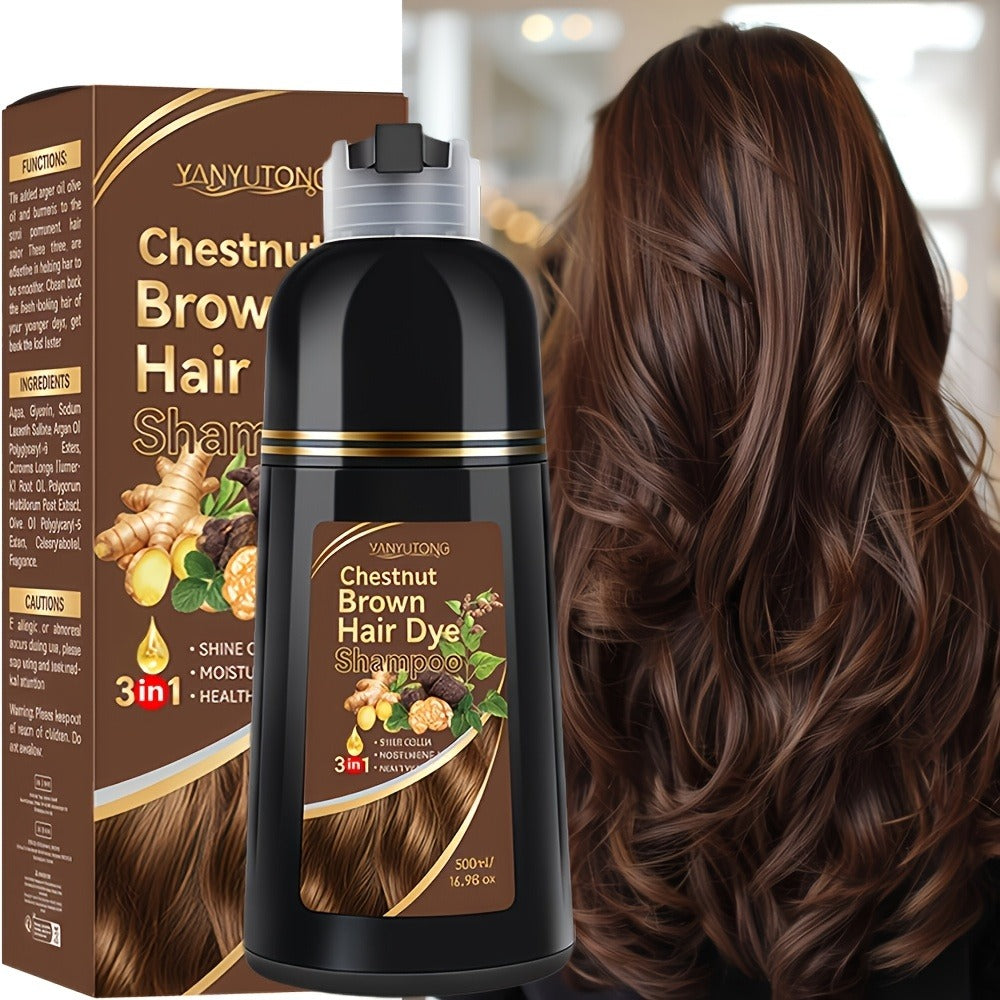 Ammonia-Free Herbal Hair Color Shampoo 3-in-1 Colors in 15 Minutes Lasts 30 Days – Semi Permanent Gray Coverage Moisturizing 