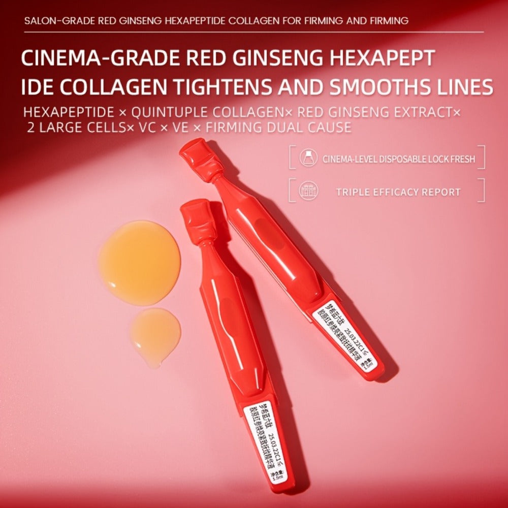 Face Serum Mercilen Red Ginseng 6-Peptide Collagen Ampoule Box with 30 Individually Packed Portions — image 2