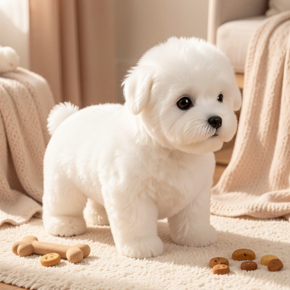 Interactive Robotic White Labrador Puppy Plush Toy, Walks Barks Wags Tail, Realistic Electronic Pet Dog — image 7