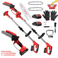 6-Inch Foldable Cordless Pole Saw with Two Chains, Red or Yellow Dual-Battery Packs and Black Option — image 1