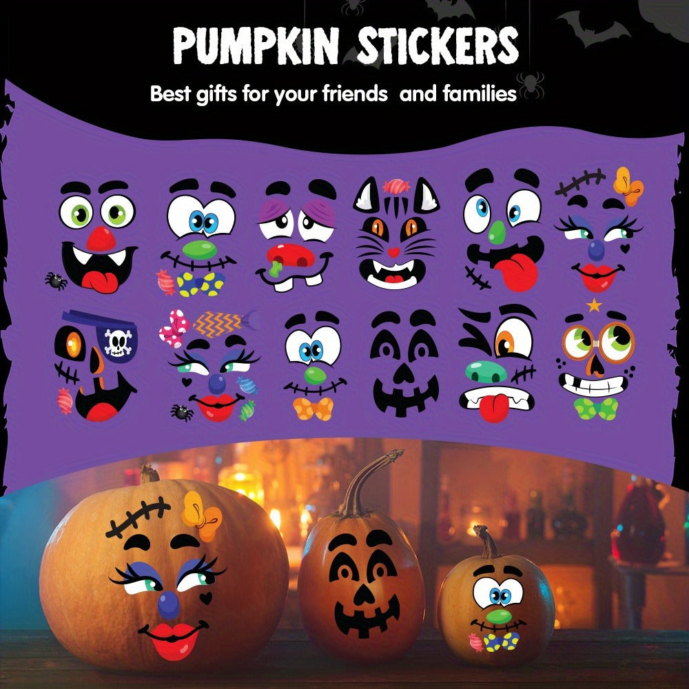 No-Carve Pumpkin Face Sticker Kit with 18 Sheets, 12 Pictured Designs and Up to 40 Face Layouts — image 7