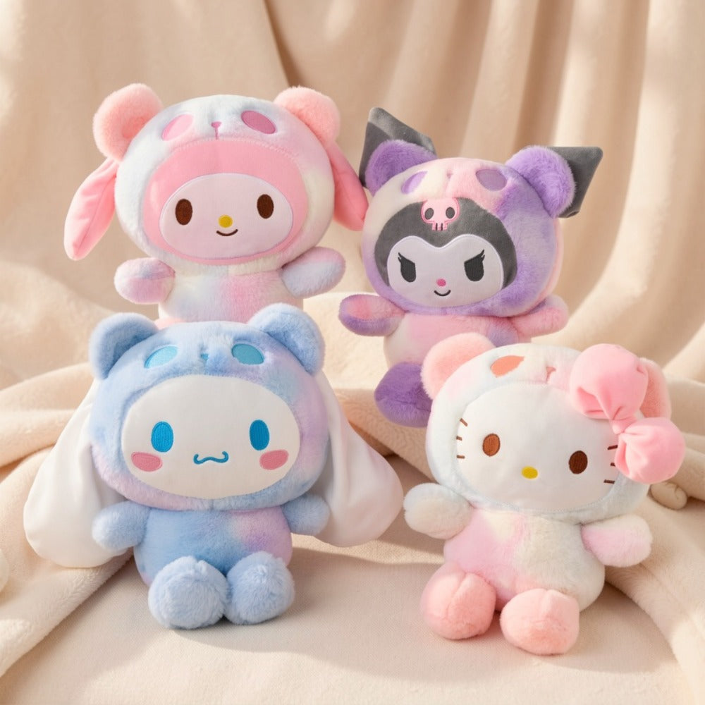 Sanrio Tie Dye Plush Set of 5, Kawaii Hello Kitty Kuromi My Melody Cinnamoroll Gudetama Stuffed Animals — image 11
