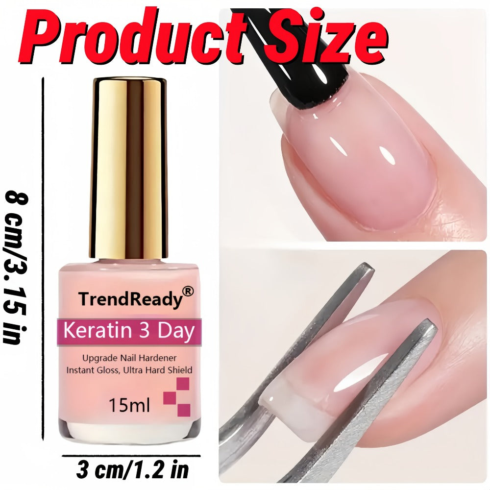 Nail Hardener Base Coat 2 Pack – Protein Repair Strengthener Treatment, HEMA-Free, Ridge Filler, Clear Polish for Weak Brittl