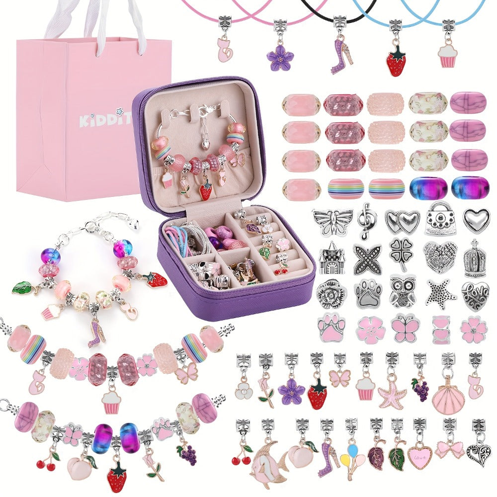 Bracelet Making Craft Kit with Portable Jewelry Box, Beads and Charms in Seven Color or Theme Options — image 10