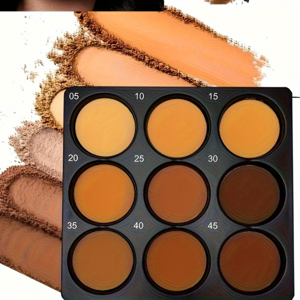 9 Color Contour Palette Matte Waterproof Full Coverage Concealer Eyeshadow Foundation Primer Oil Control 3D Face Sculpting Na