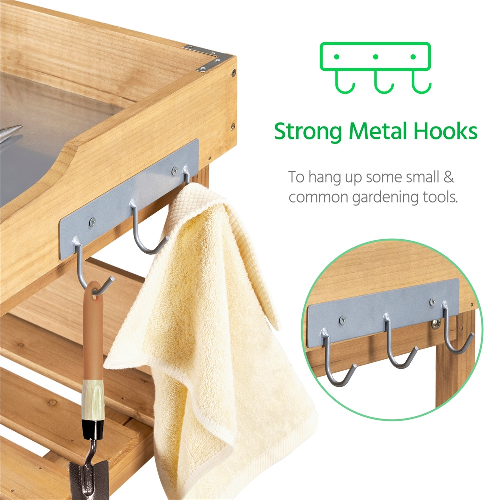 Potting Bench in a Wooden Metal Design for Garden and Yard Use — image 15