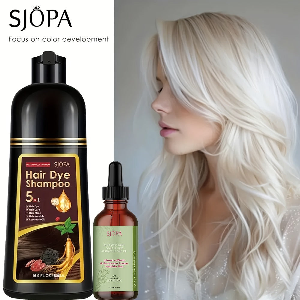 Hair Color Shampoo, SJOPA 5-in-1 16.9oz Bottle-and-Dropper Presentation with 12 Color Options — image 10