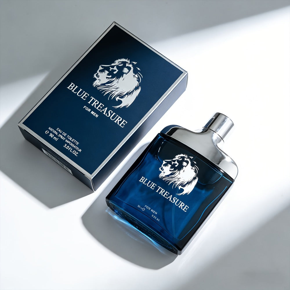 Eau de Parfum Men 90ml Cologne Spray Deep Blue Aquatic Scent Luxury Fragrance for Daily Wear Date Night Holiday Gift for Him 