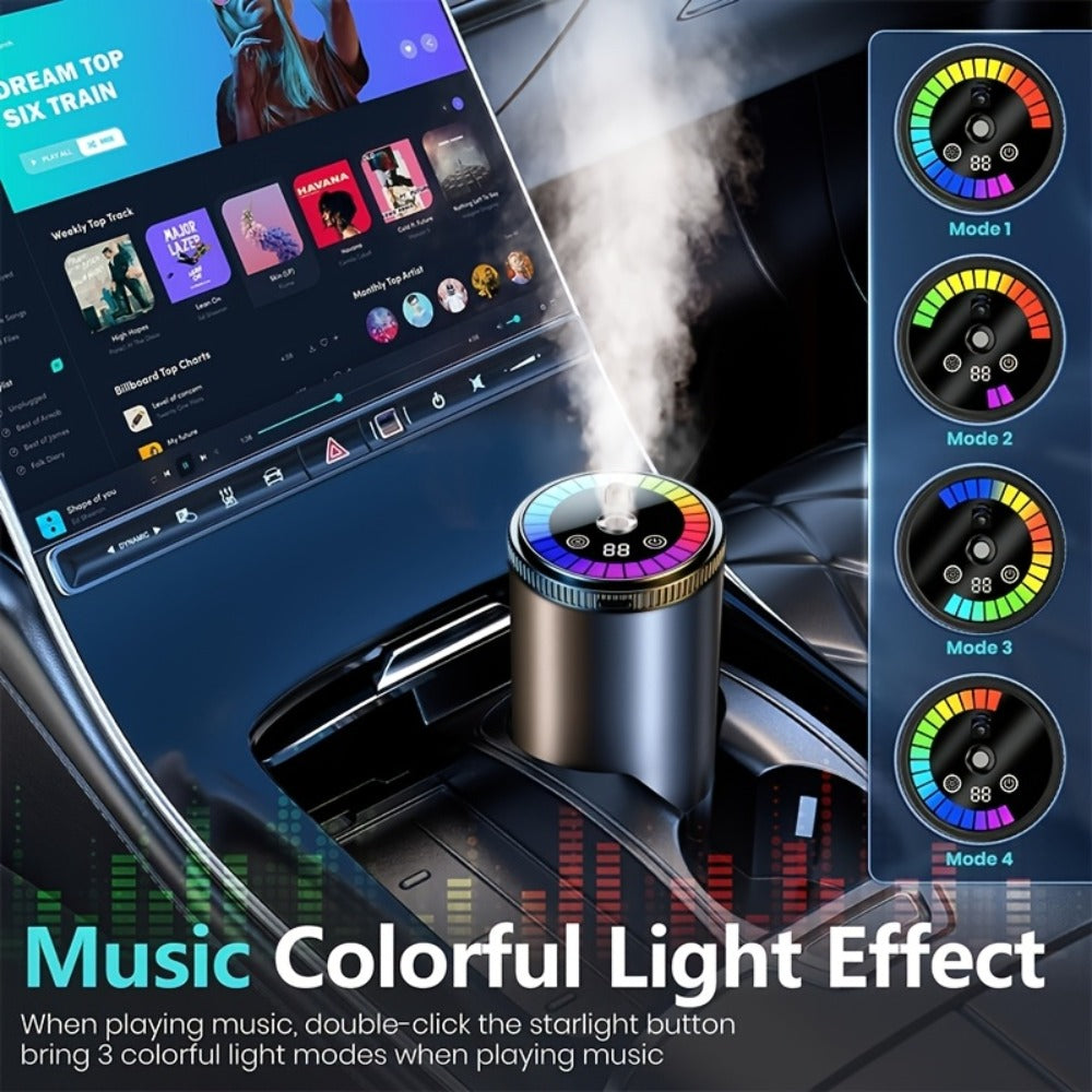 Car Aromatherapy Diffuser with Dynamic Light Show & Starry Sky Mode – Adjustable Scent Intensity, USB Rechargeable, Eliminate