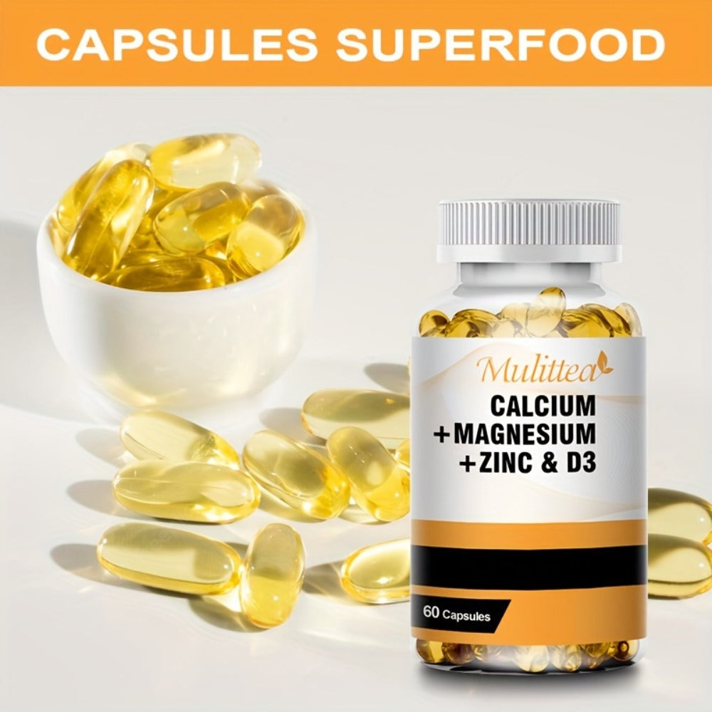 Calcium Magnesium Zinc & Vitamin D3 Capsules, 4-in-1 Synergistic Bone Strength & Immune Support — image 5