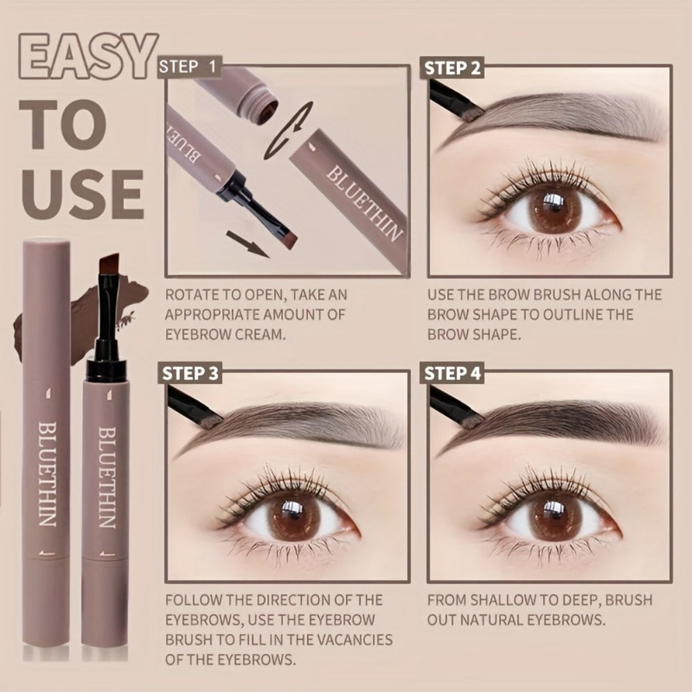 Waterproof Eyebrow Pencil Dual Ended with Angled Tip Flat Tip & Spoolie Brush Smudge Proof Long Lasting Brow Definer for Wome