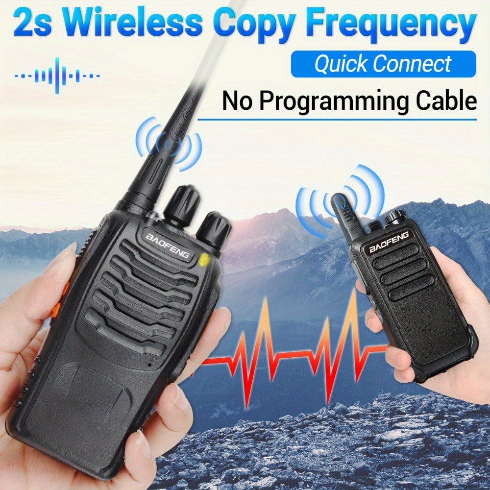 Baofeng BF-888S Walkie Talkie 2-Pack – Long Range UHF Two Way Radio, Wireless Frequency Copy, Portable Ham Radio for Hunting,