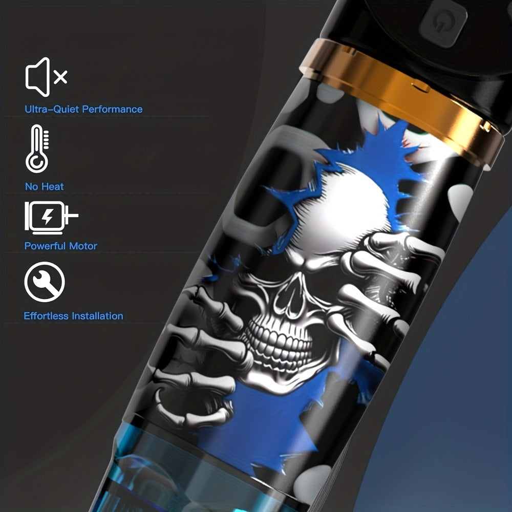 Cordless Tattoo Kit with 1100mAh Skeleton Rotary Pen, 10 Cartridge Needles, 7 Inks and Two Colors — image 8