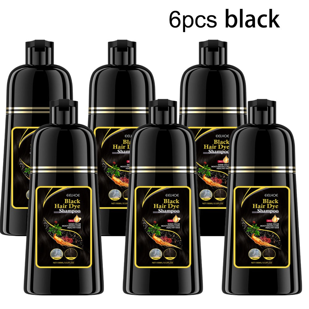 Hair Color Shampoo, EELHOE 3-in-1 Six-Bottle 3.38oz Set in Black, Brown or Mixed Color Packs — image 3
