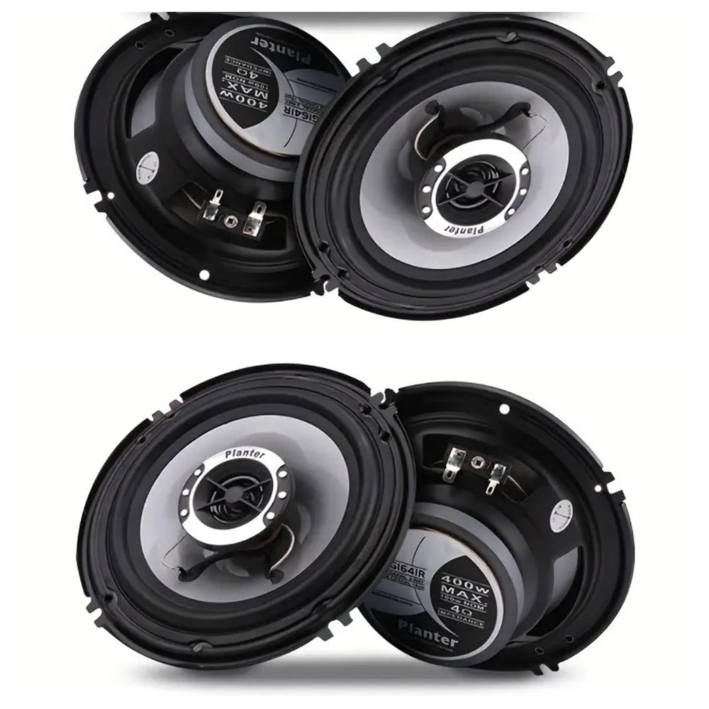 6.5 Inch 400W Car Coaxial Speakers HiFi Full Range – Rubber Edge, Strong Magnet, Universal Fit for Ford Chevy Toyota Honda — 