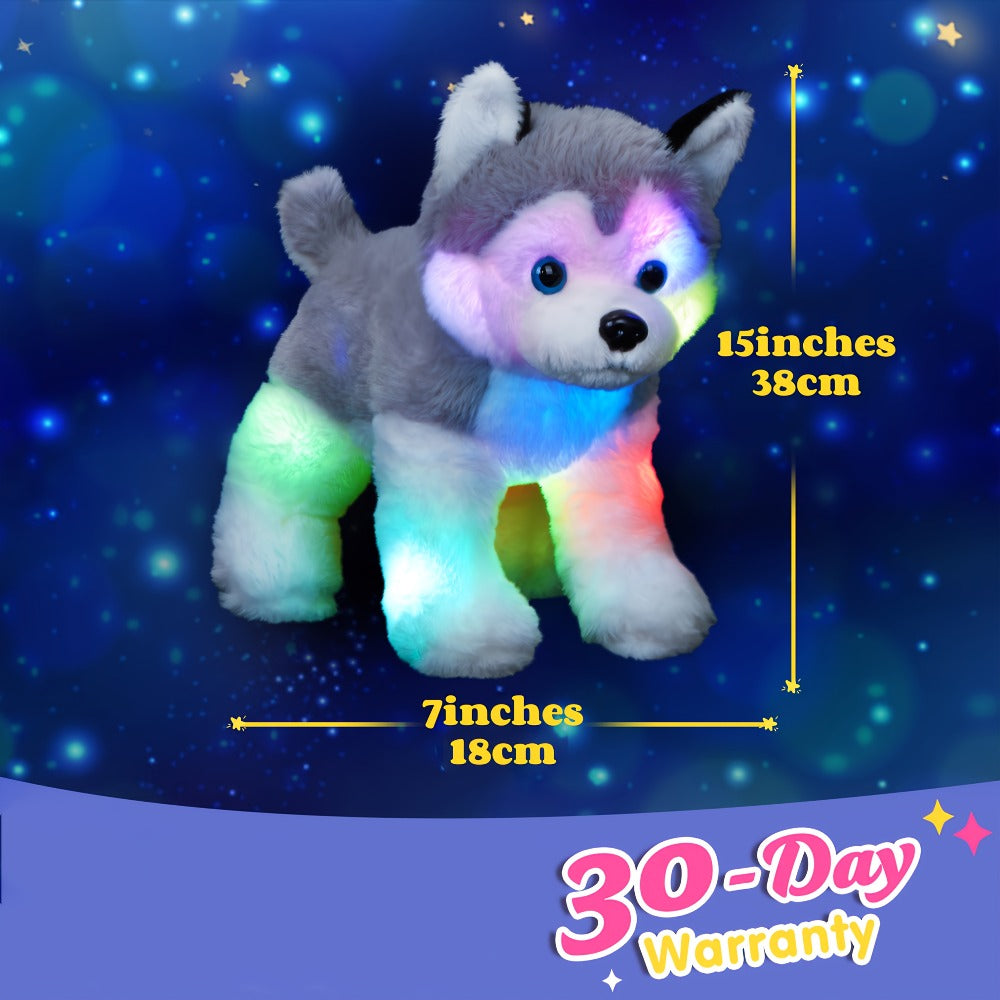 Musical Glowing Husky Puppy Plush Toy 12 Inch, Dog Stuffed Animal with Light-Up Night Light & Lullaby Music — image 2