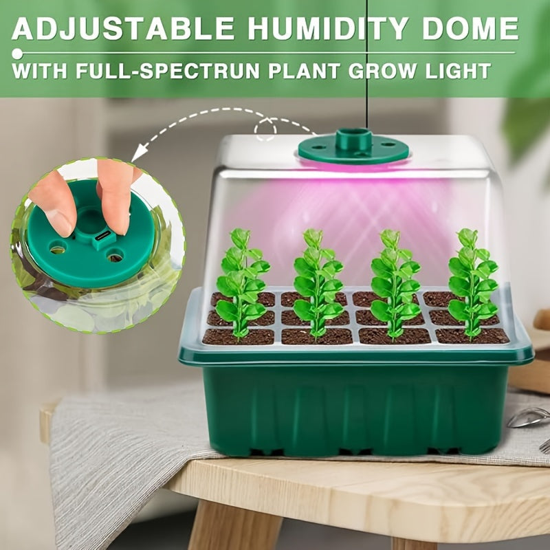Seed Starter Kit with Grow Light LED, Indoor Mini Greenhouse Germination for Garden, Patio and Yard Use — image 3