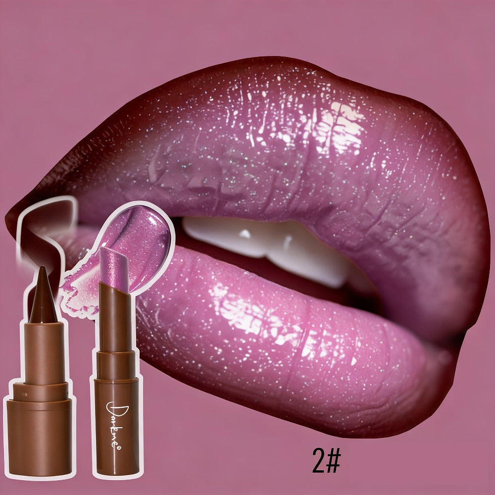 Metallic Lipstick & Lip Liner Pen Set for Women, 3D Full Lip Shape High-Shine Glossy Finish, Smudge-Proof All-Day Wear — imag