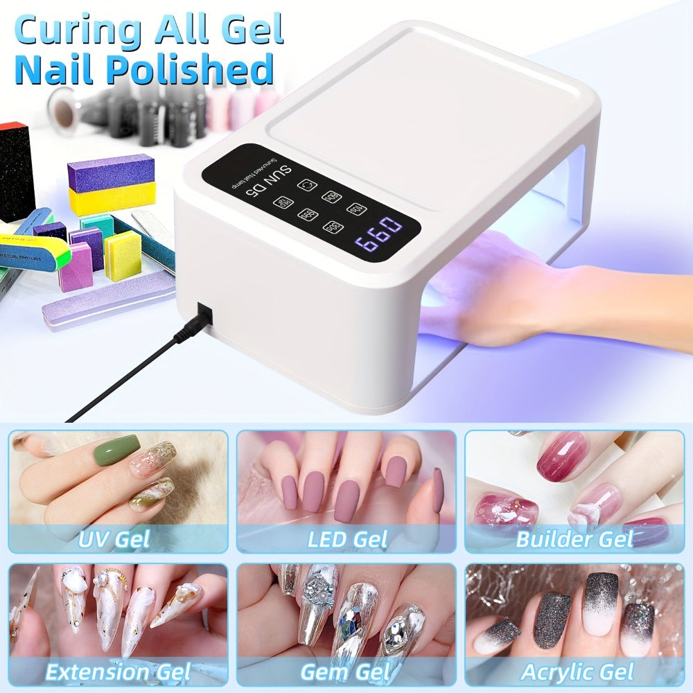 Sun-D5 Dual-Hand UV/LED Nail Lamp with 108-Bead Label, Removable Base, LCD and Four Timers — image 7