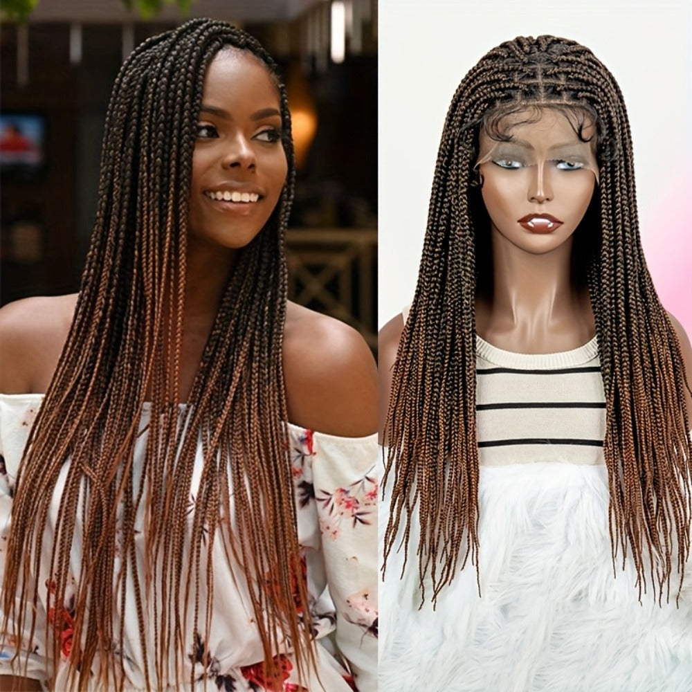 Long Box-Braid Wig with Full Lace Cap in 26- or 38-Inch Lengths and Four Lettered Color Options — image 12