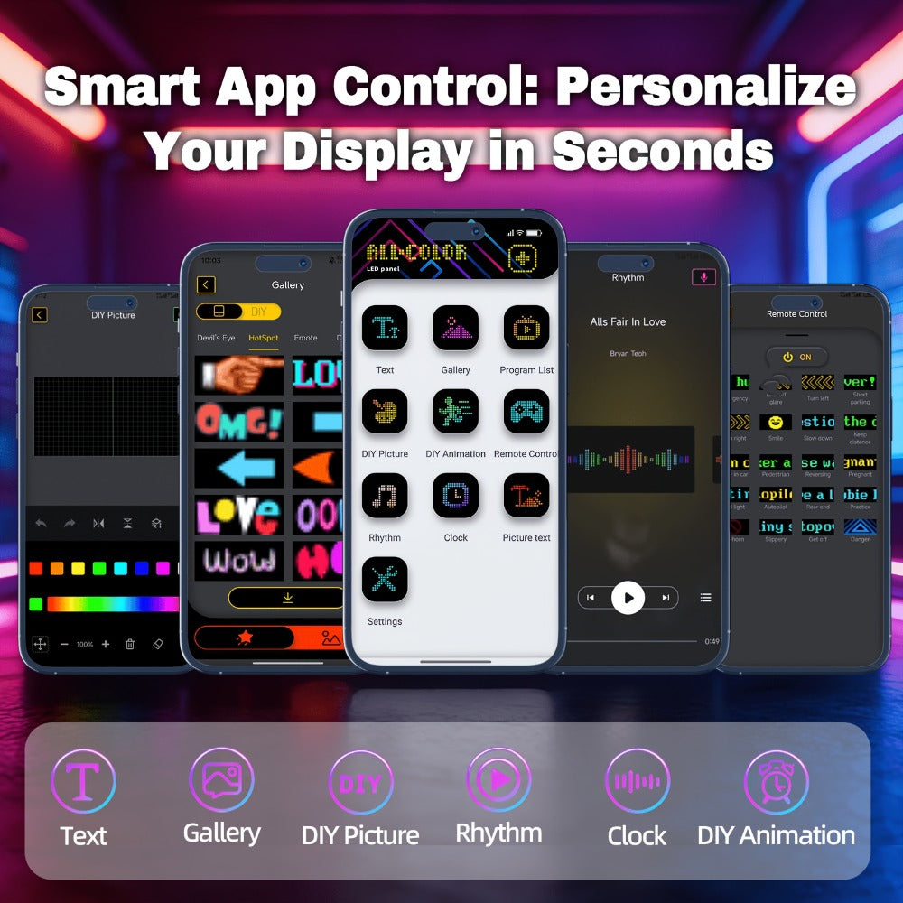 LED Party Hat App Controlled Programmable Light Up Hat, Custom Text Music Images for Rave Club Dance Halloween 4th of July Fe