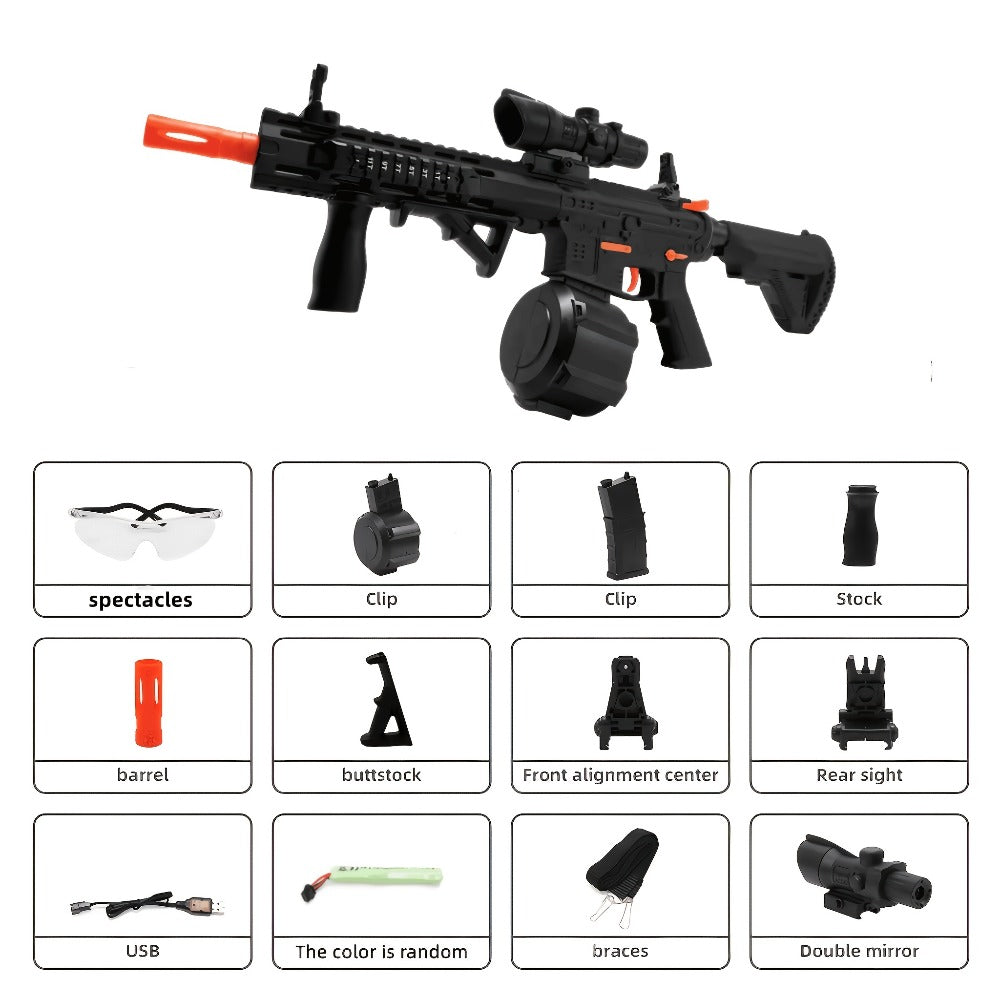 Rechargeable Electric Splash Ball Toy Gun, USB Rechargeable Outdoor Shooting Rifle for Kids Boys — image 3