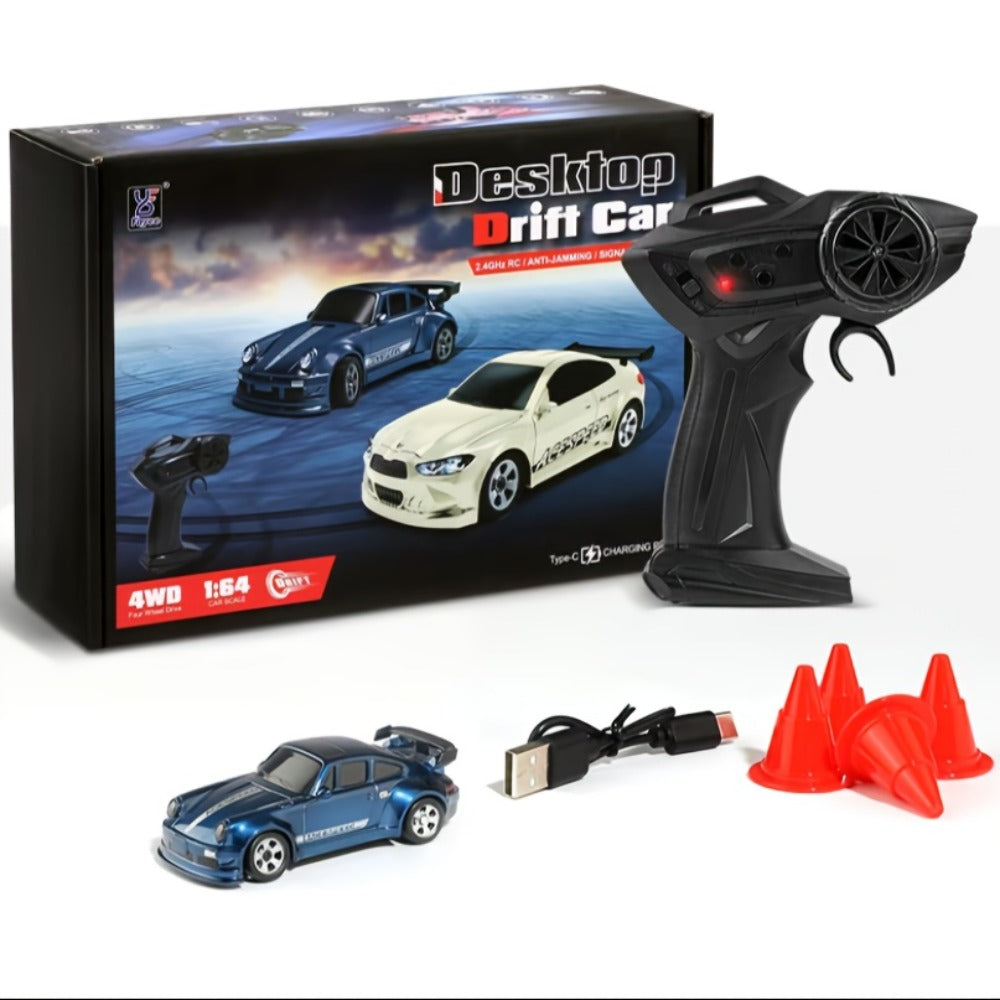Mini RC Drift Sports Car 1:64 Scale with 4WD Layout, LED Details, Remote Controller and Two Color Options — image 5