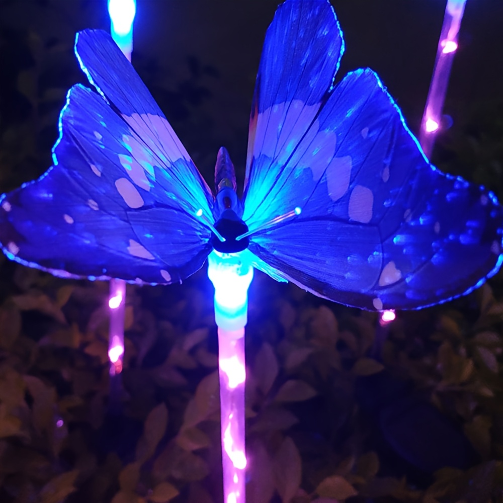 Solar Garden Lights Butterfly Stakes with Color-Changing LEDs in 3- or 6-Pack Sets for Lawn Decor — image 3