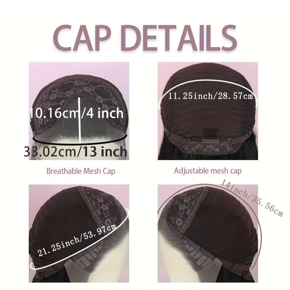 Synthetic Wig 13x4 Straight Lace Front in Natural Black with Glueless Cap and 26- or 32-Inch Length — image 8