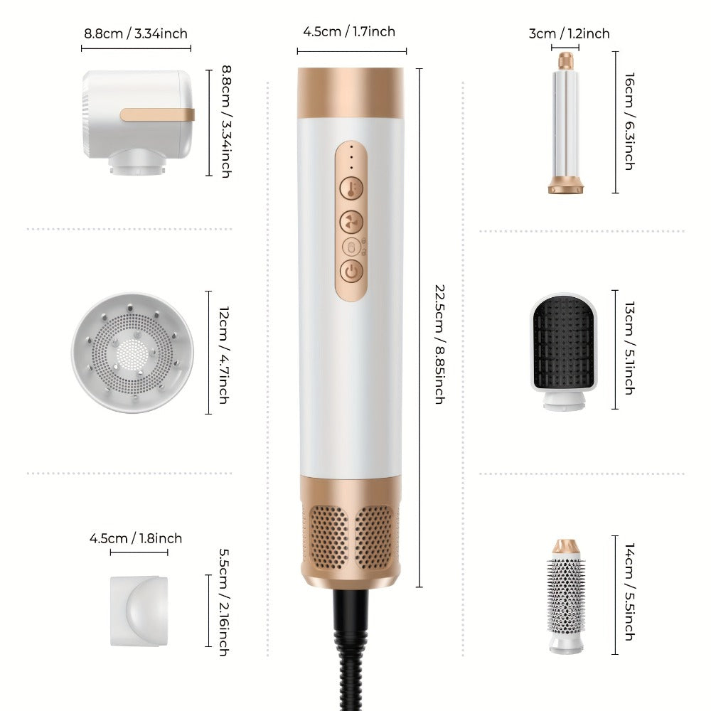 7-in-1 Hot Air Brush Hair Styling Tool with 110, 000 RPM Motor, Diffuser and Attachment Set — image 5