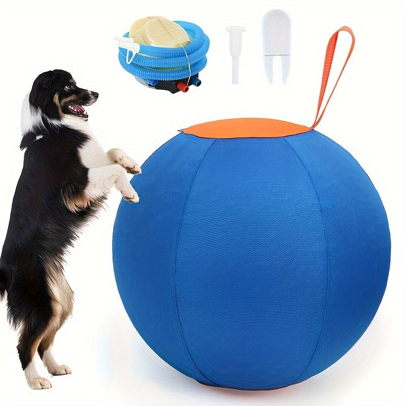 Dog Toy Large Inflatable Bear-Shaped Ball in Blue-Orange or Orange for Indoor and Outdoor Play — image 1