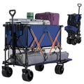 Folding Wagon Cart Double Decker 400L Collapsible Outdoor Utility Cart 54in Extended Shelf Wheels — image 1