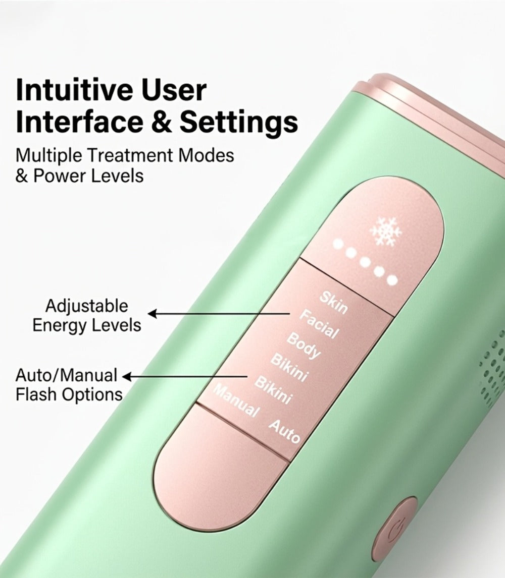 Green IPL Hair Removal Device with 999900 Flash-Counter Marking, Manual and Auto Labels and Dust Cover — image 15