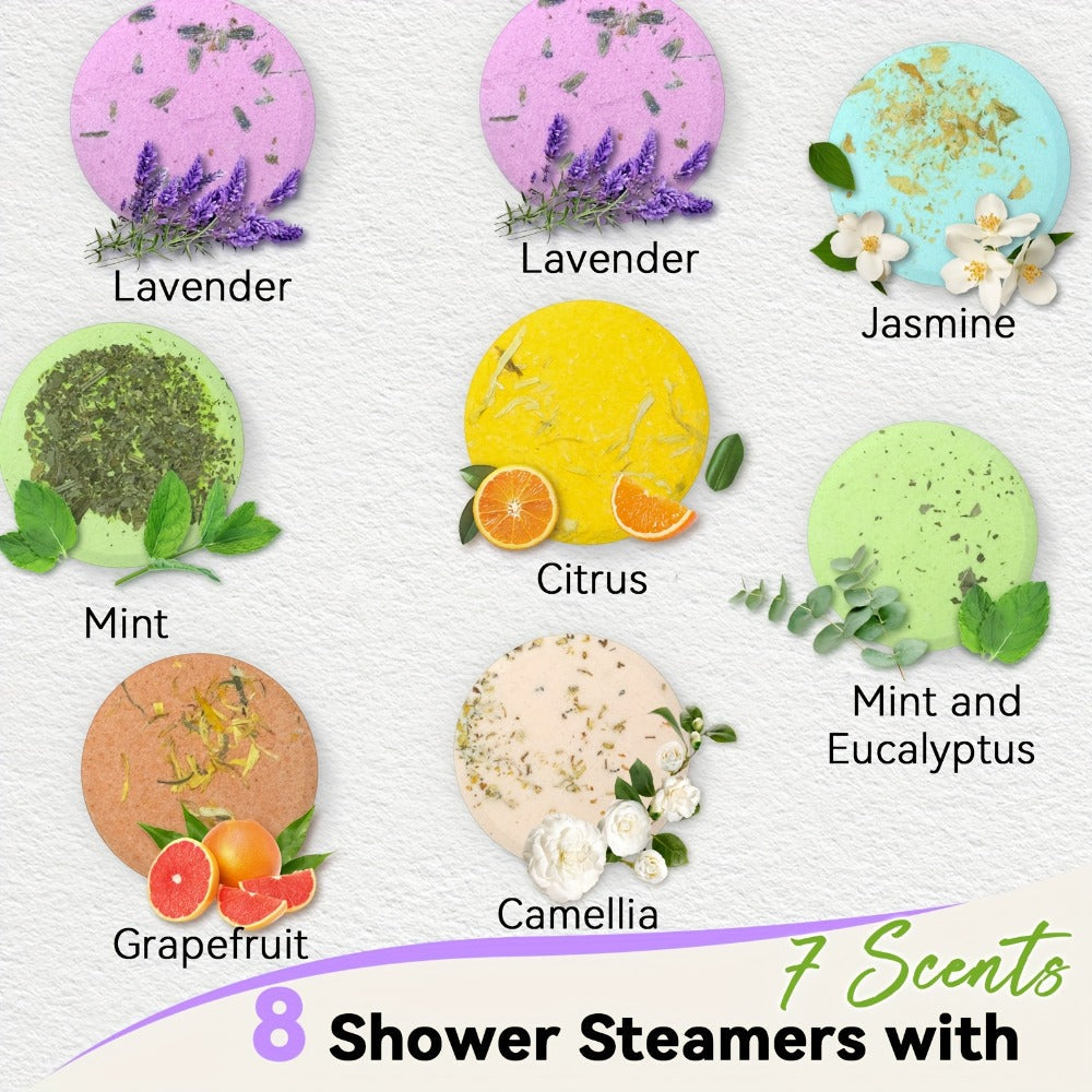 Shower Steamers Gift Set 6 Pcs Individually Wrapped – Natural Essential Oil Aromatherapy, for Bath Time, Home Spa and Persona