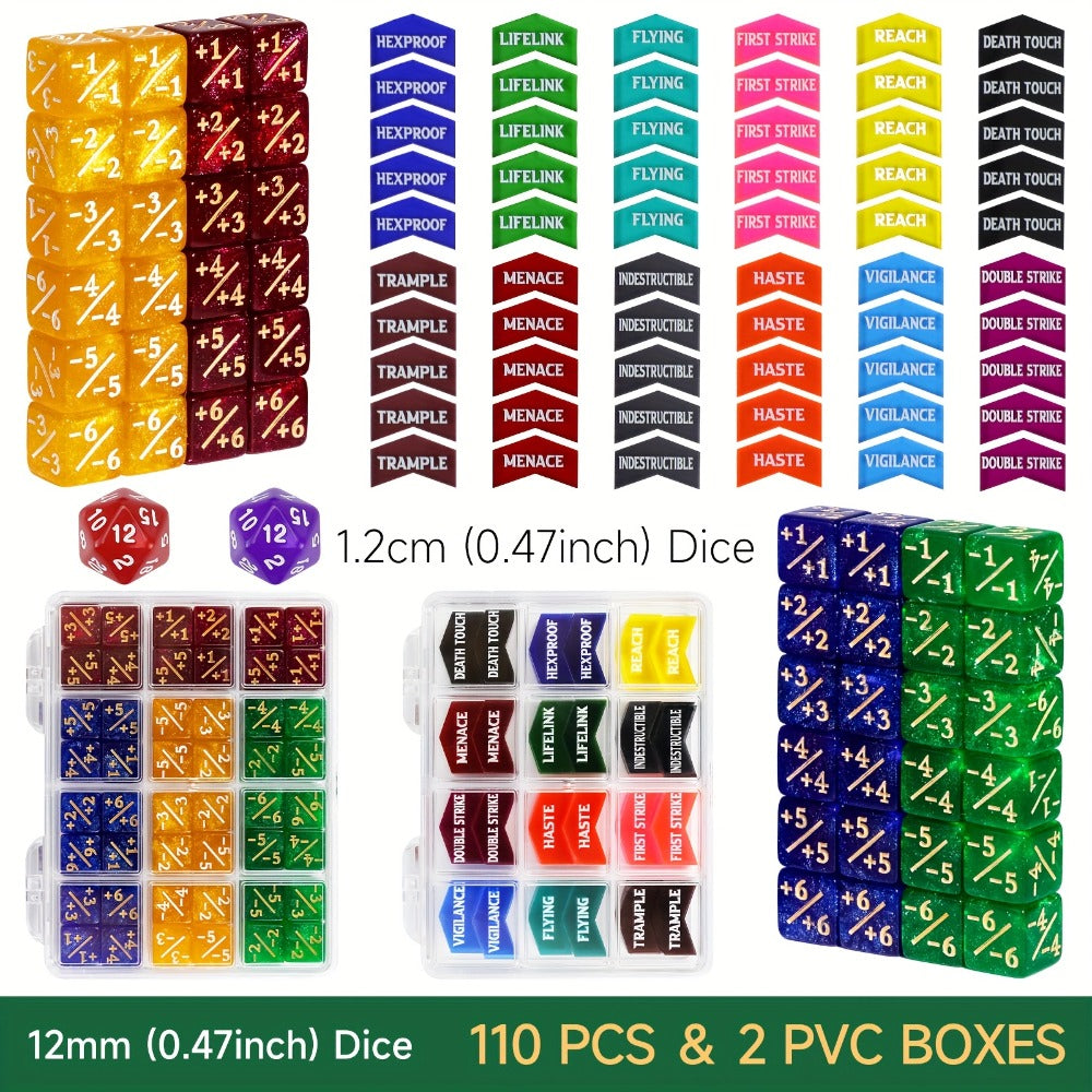 MTG Counter Dice Set 110pcs with the Listed Color, Size or Set Options for Everyday Use, with the Listed Configuration — imag