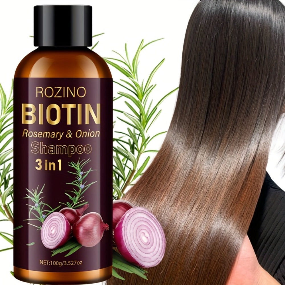 Onion Rosemary Biotin 3-in-1 Shampoo Bar for Hair Growth & Damaged Hair - Scalp Cleansing for Bath Time, Home Spa and Persona