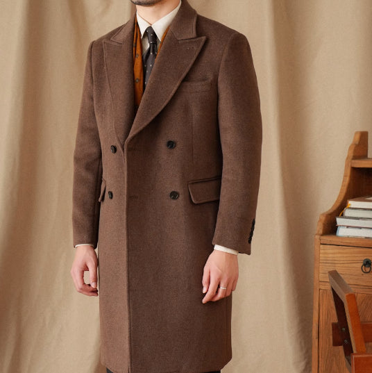 Double Breasted Coat Wool Atmospheric Field Coat